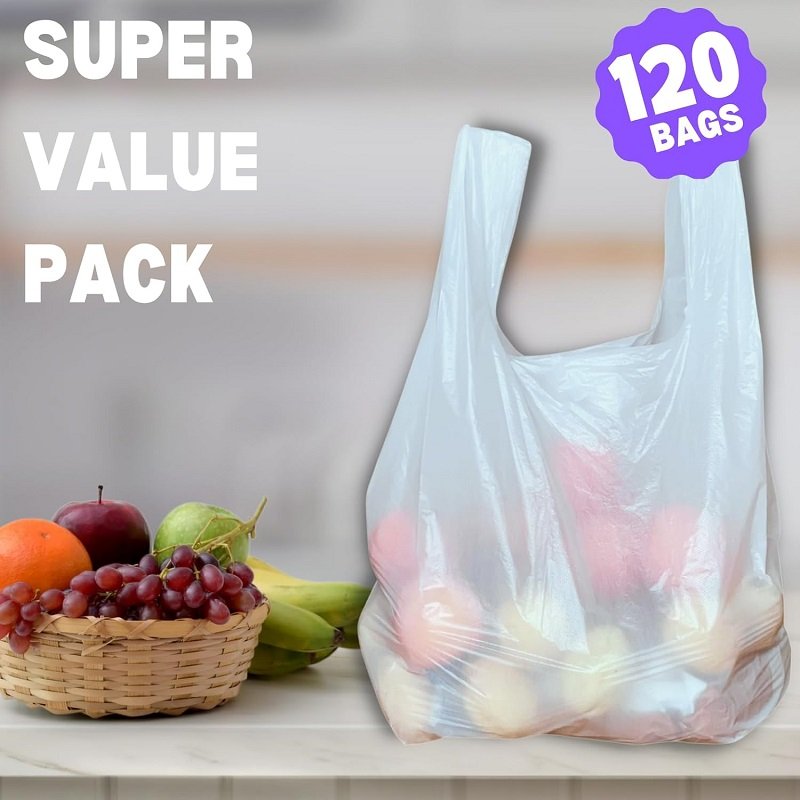  T Shirt Biodegradable White Plastic Bag Thank Shopping Bag