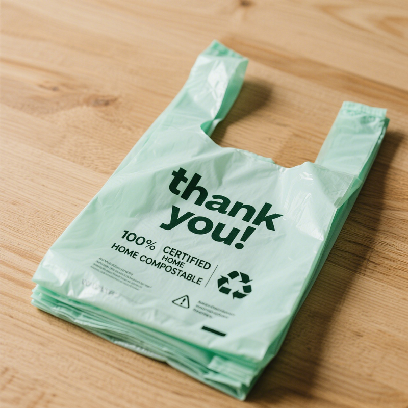  100% Certified Household Compostable Bag with Carrying Handle - Thank You Bags Shopping Bags, Retai